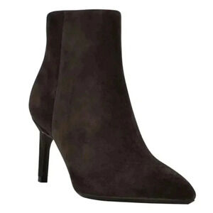 Calvin Klein Suede Booties 7.5 NWOT Brown Pointed Toe